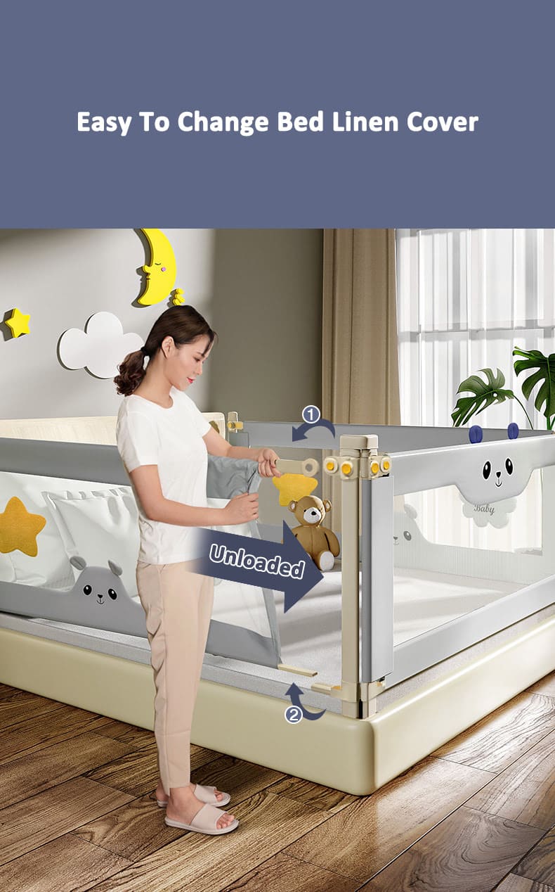 Baby safety bed sales fence