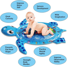 Load image into Gallery viewer, Baby Tummy Time Water Play Mat for Baby&#39;s Stimulation Growth : 3-12 Month Toddlers (Blue turtle) TikTok
